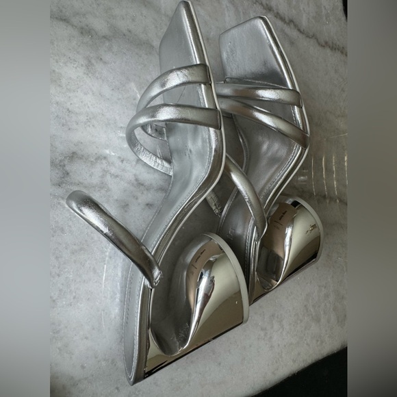 Cult Gaia Zuma 100mm Metallic Sandal Block Heel Size 38.5 - Picture 14 of 15